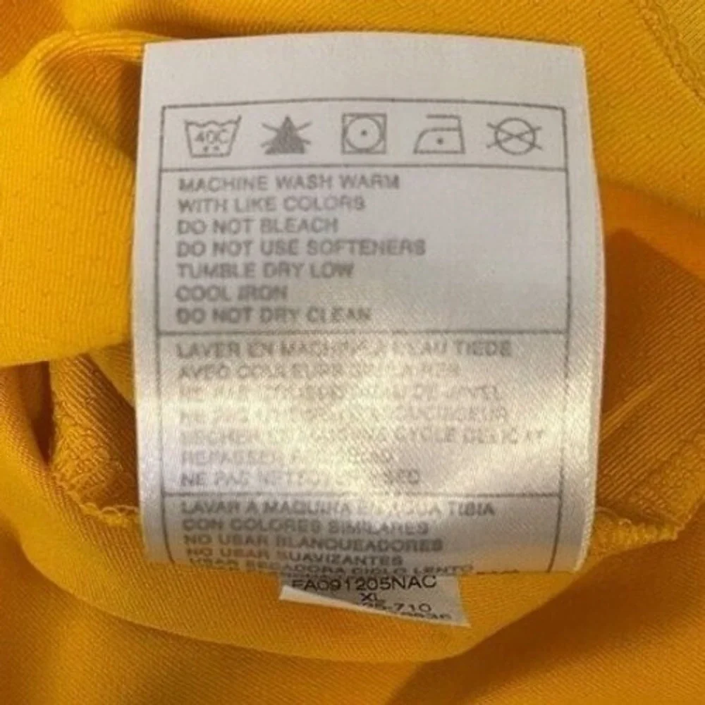 Nike‎ Golf Fit Dry Polo Shirt Mens Yellow Orange Short Sleeve Graphic Back XL